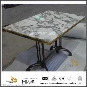 イタリアの Arabescato 石大理石のダイニング テーブル トップを割引します。