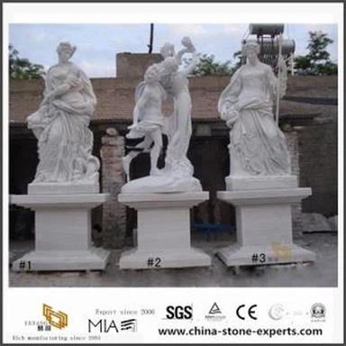 白い大理石の庭、美術図彫刻彫刻風景