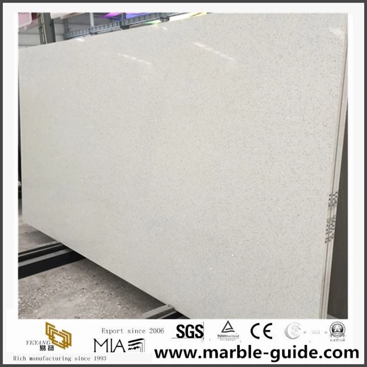 White Quartz Kitchen Countertops Artificial Stone With Low Cost
